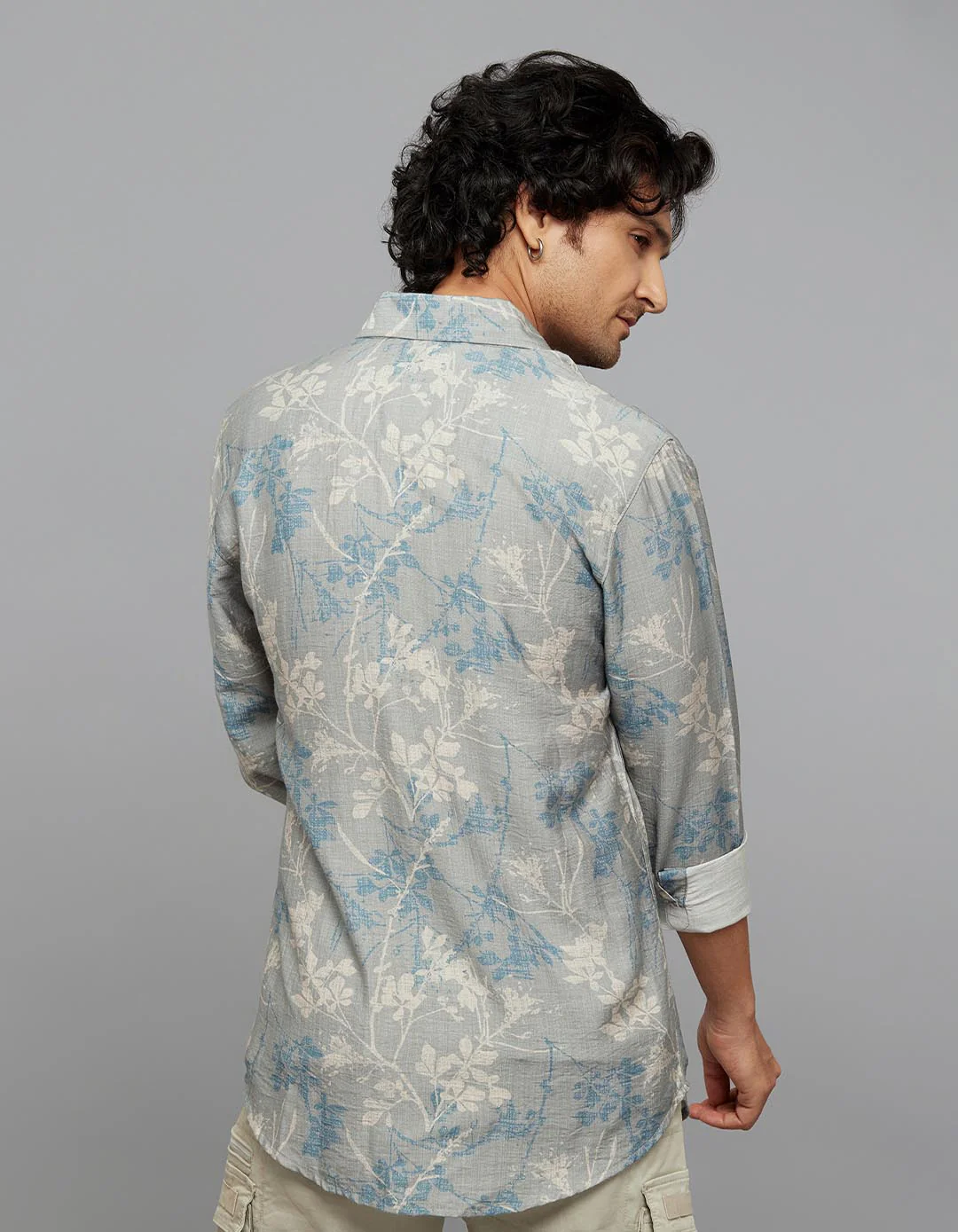Grey Full Sleeves Printed Shirt - Image 5