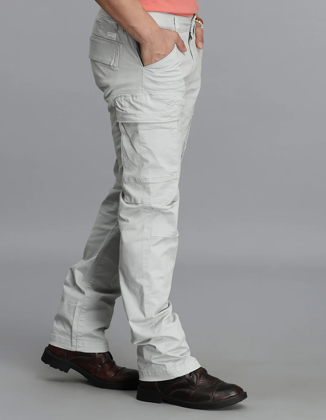 Grey Regular Fit Cargo Pant - Image 4