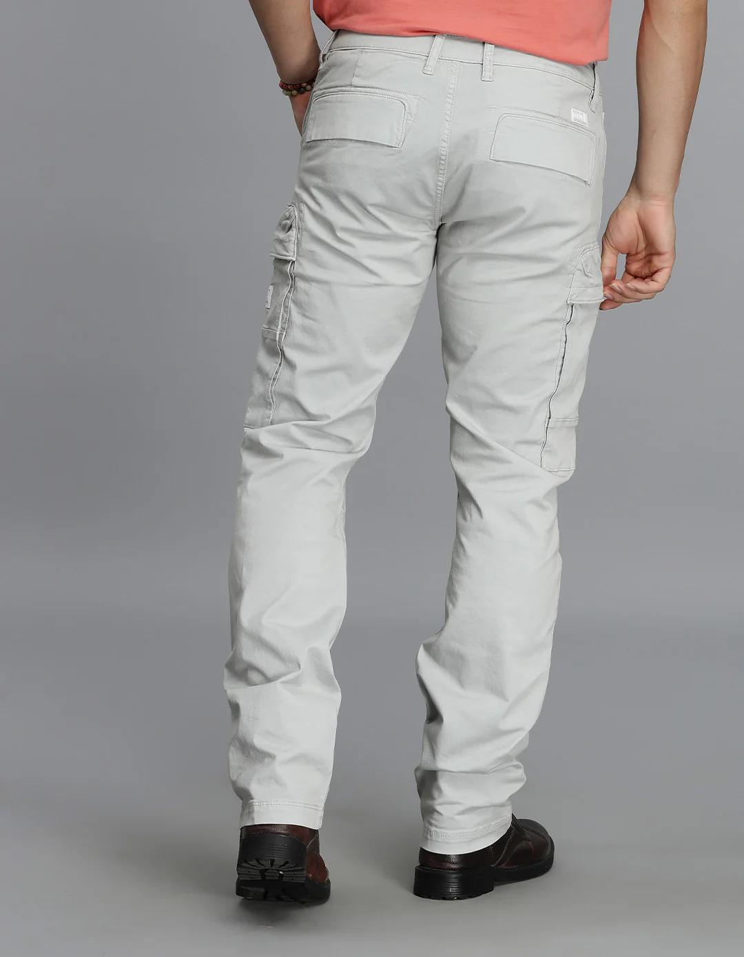 Grey Regular Fit Cargo Pant - Image 5