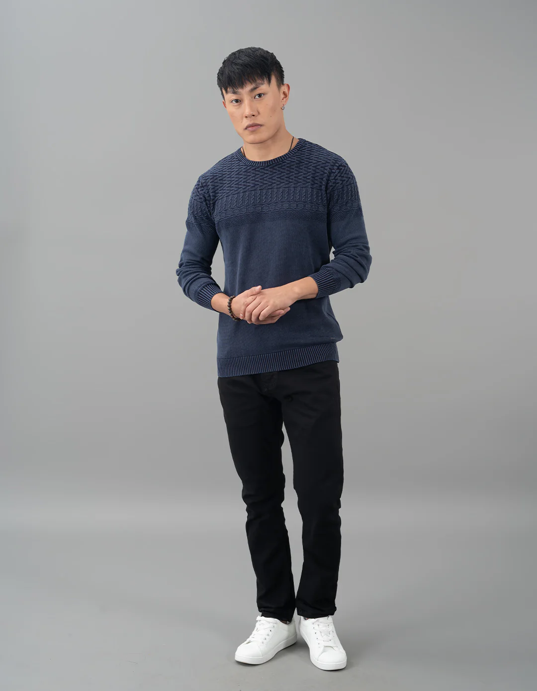 Indigo Round Neck Flatknit Tee - Image 2