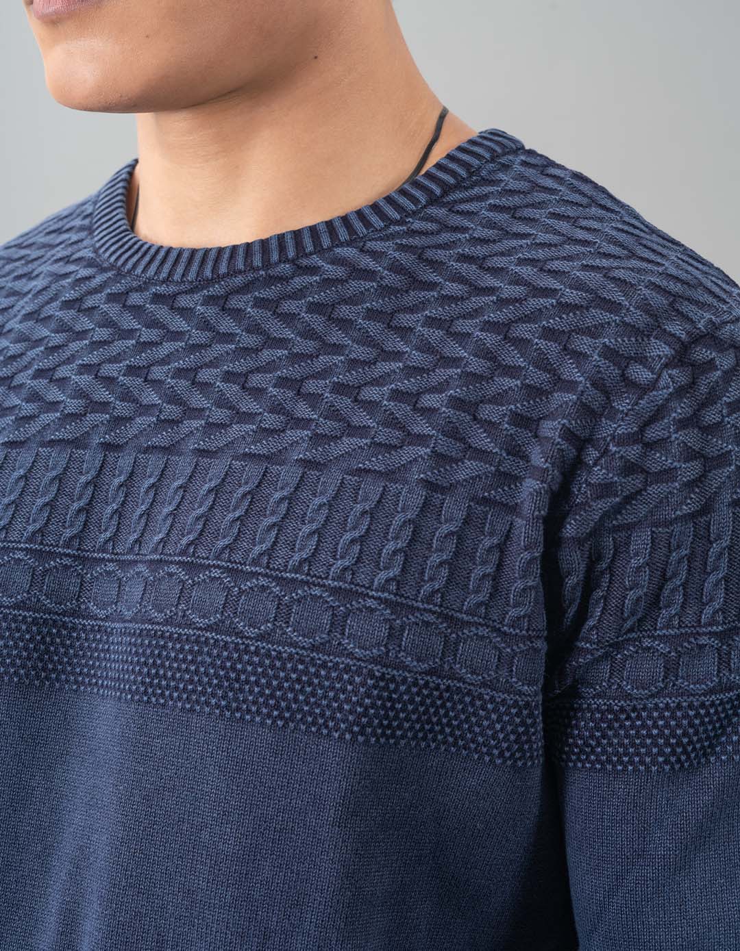 Indigo Round Neck Flatknit Tee - Image 6