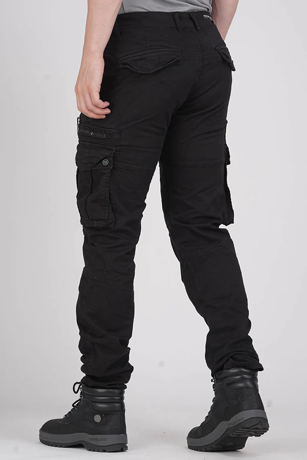 Jet Black Regular Fit Cargo Pant - Image 4