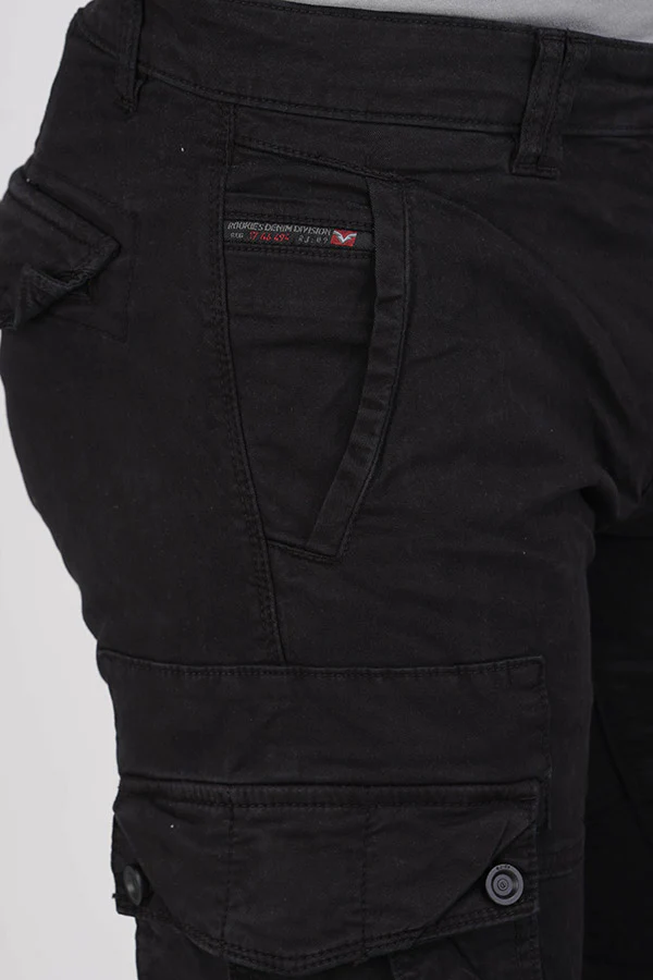 Jet Black Regular Fit Cargo Pant - Image 5