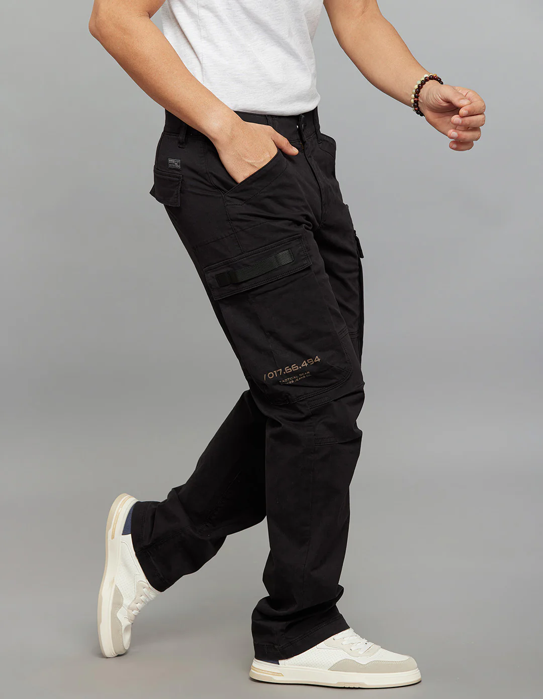 Jet Black Comfort Straight Fit Stretch Cargo Pants - Image 4