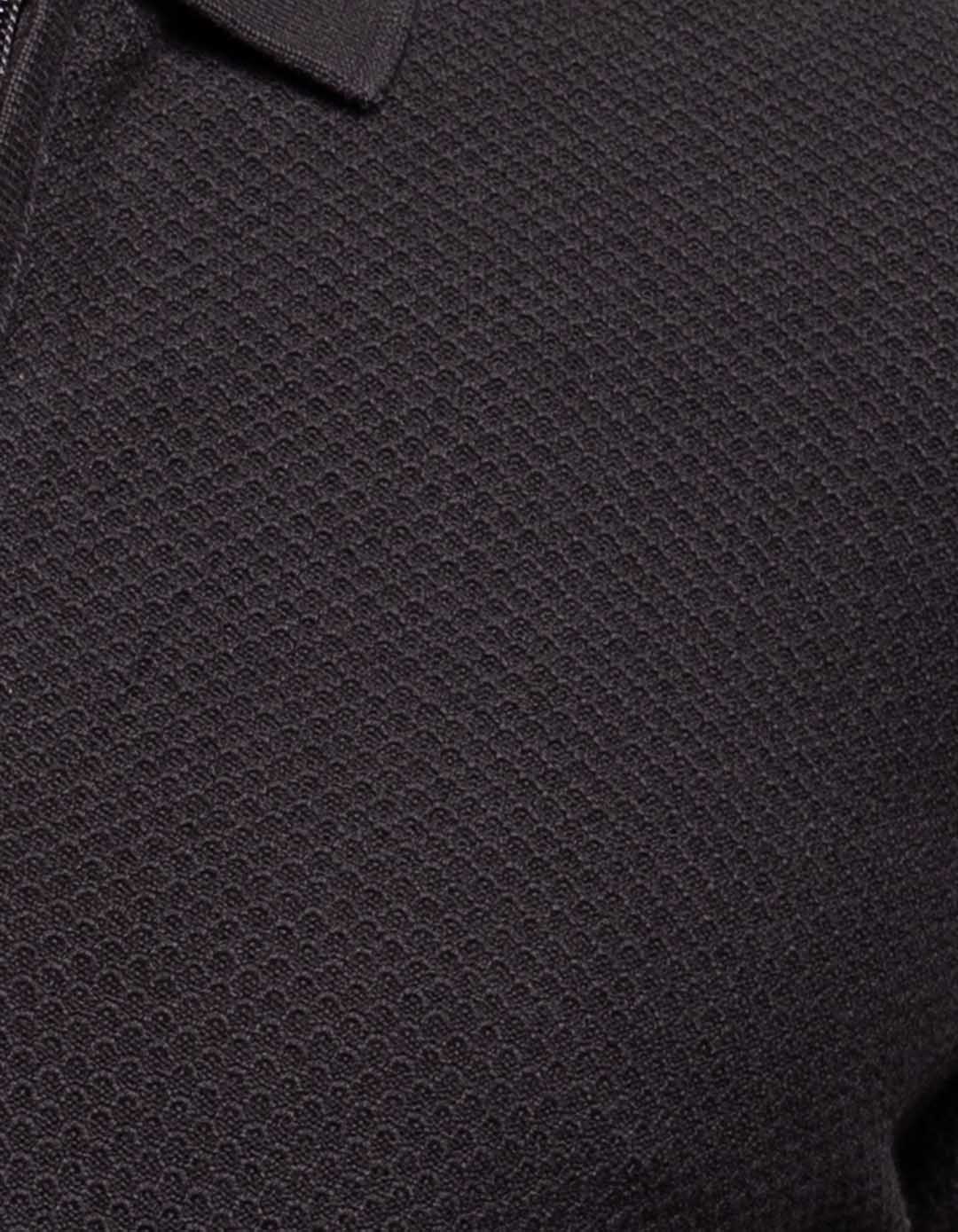 Jet Black Half Sleeves Flatknit Polo Tee - Image 6