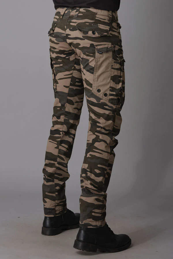 Khaki Camo Print Regular Fit Cargo Pant - Image 5