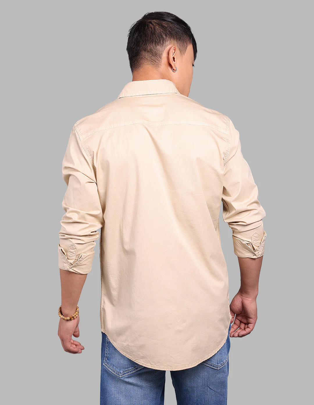 Khaki Full Sleeve Stretch Cargo Shirt - Image 5