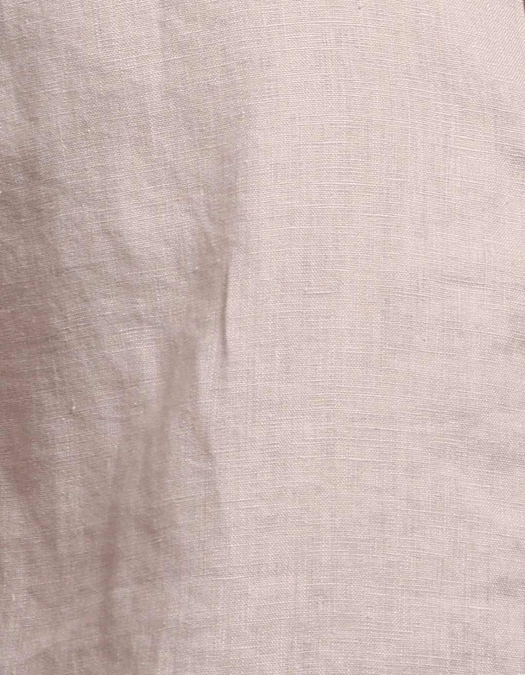 Khaki Half Sleeve 100% Linen Shirt - Image 7