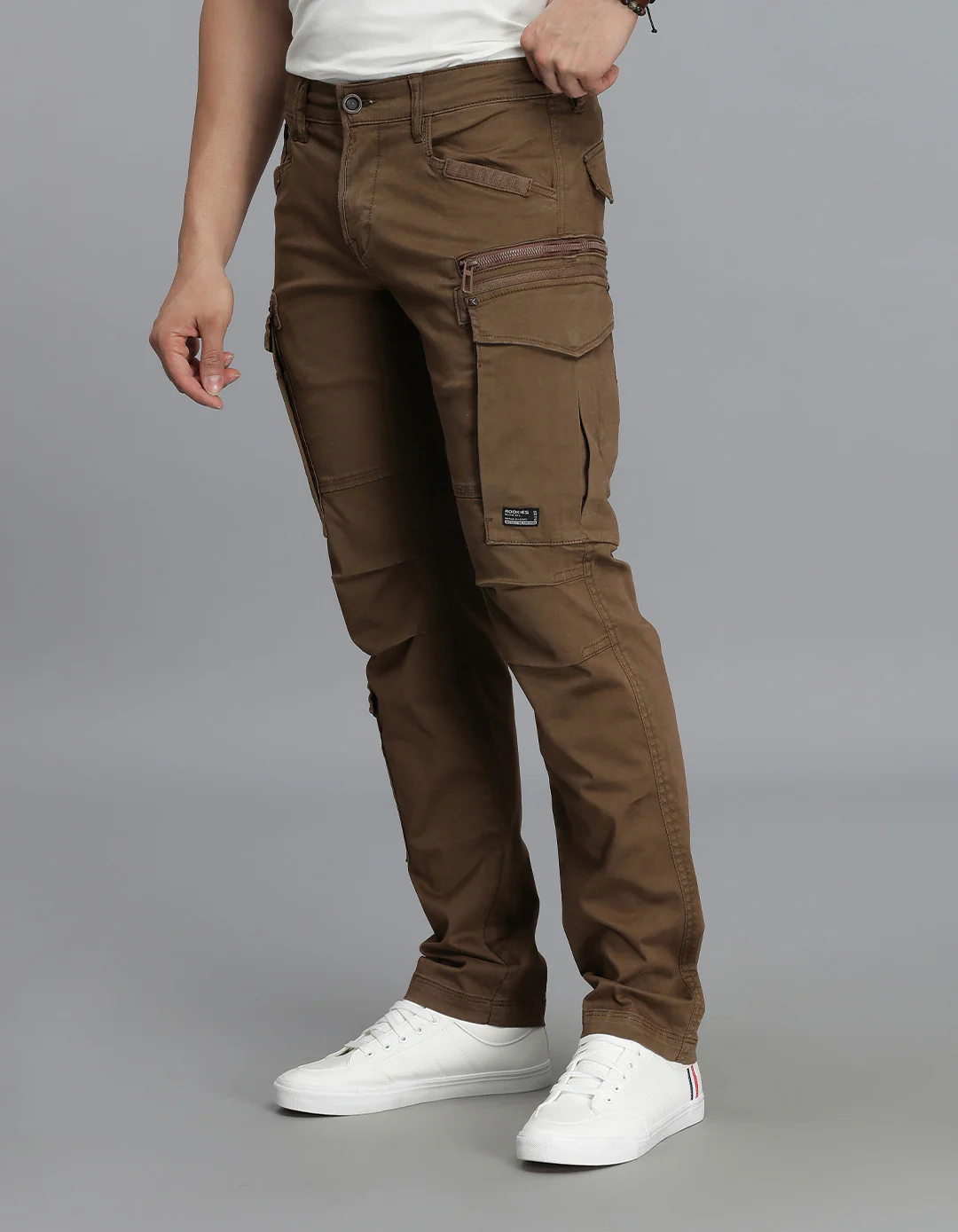 Khaki Regular Fit Cargo Pant - Image 3