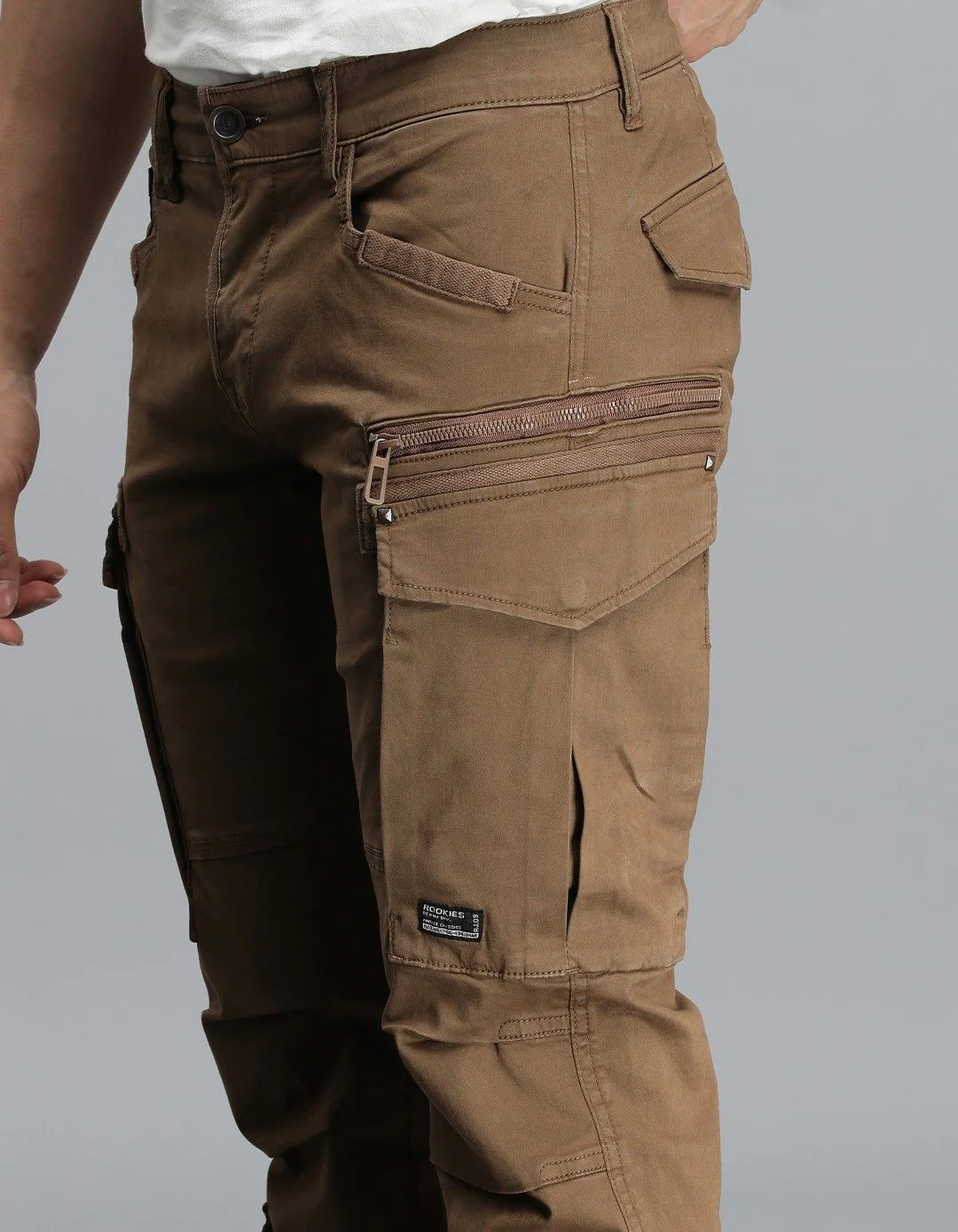 Khaki Regular Fit Cargo Pant - Image 6