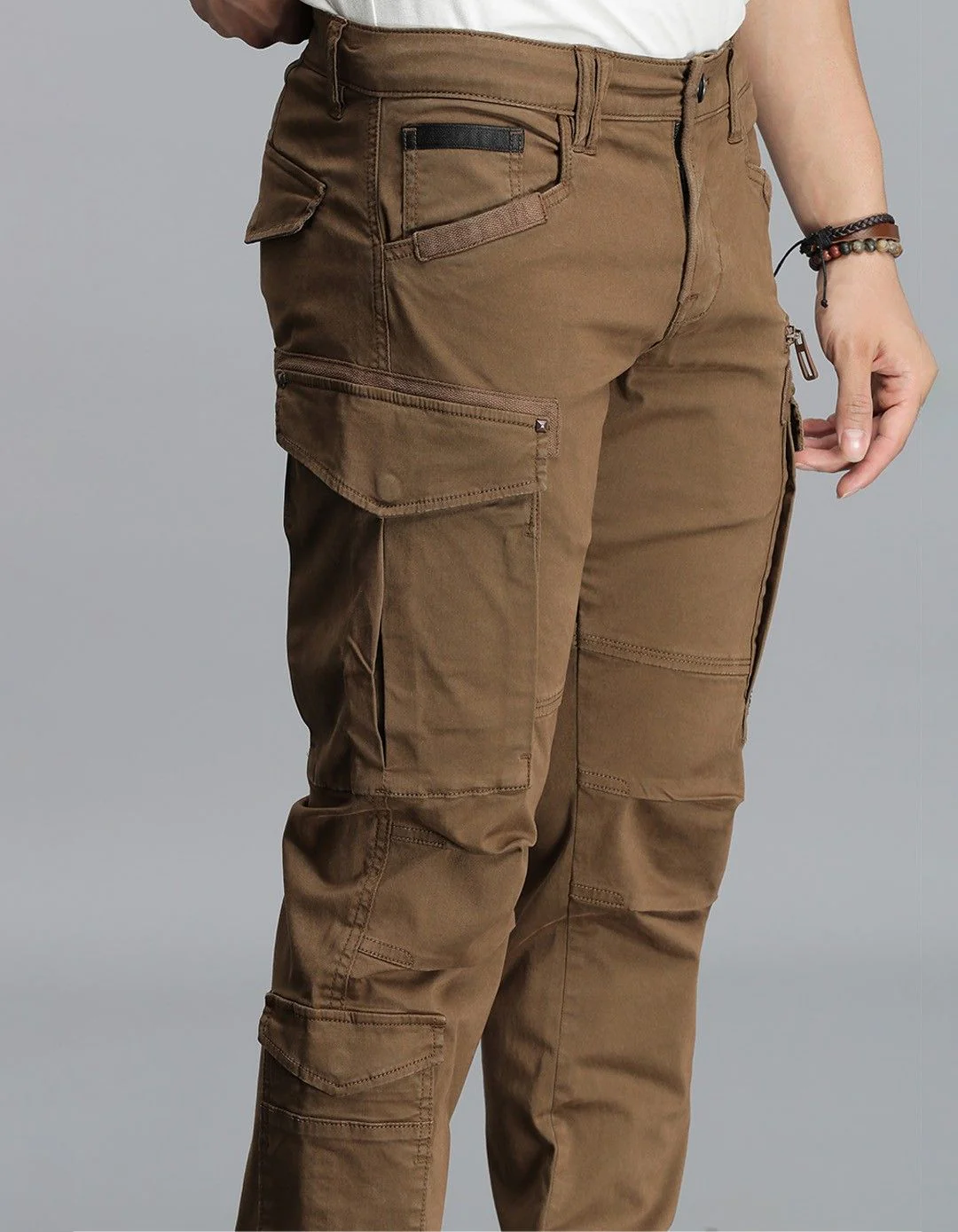 Khaki Regular Fit Cargo Pant - Image 7