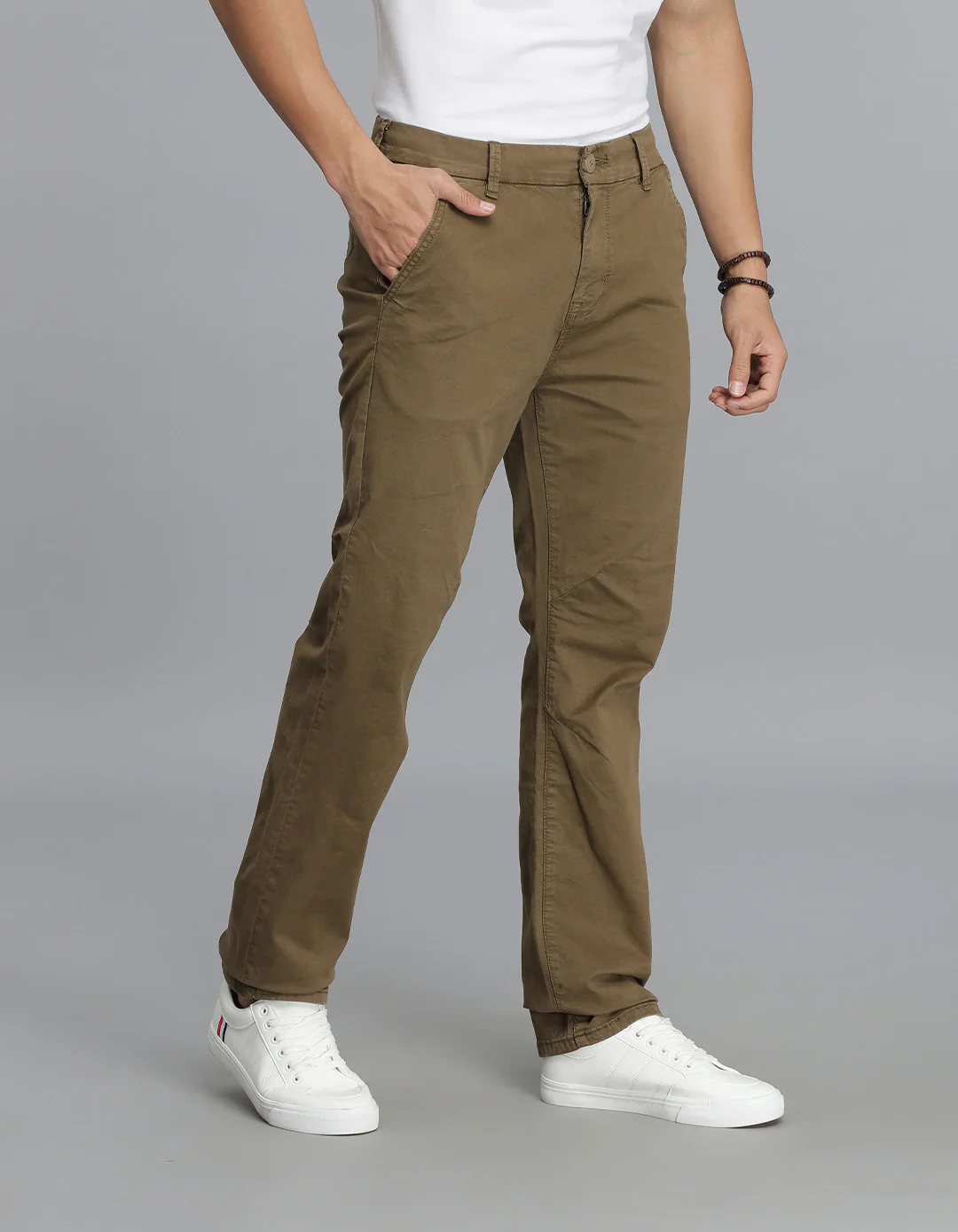 Khaki Regular Fit Cargo Pant - Image 4