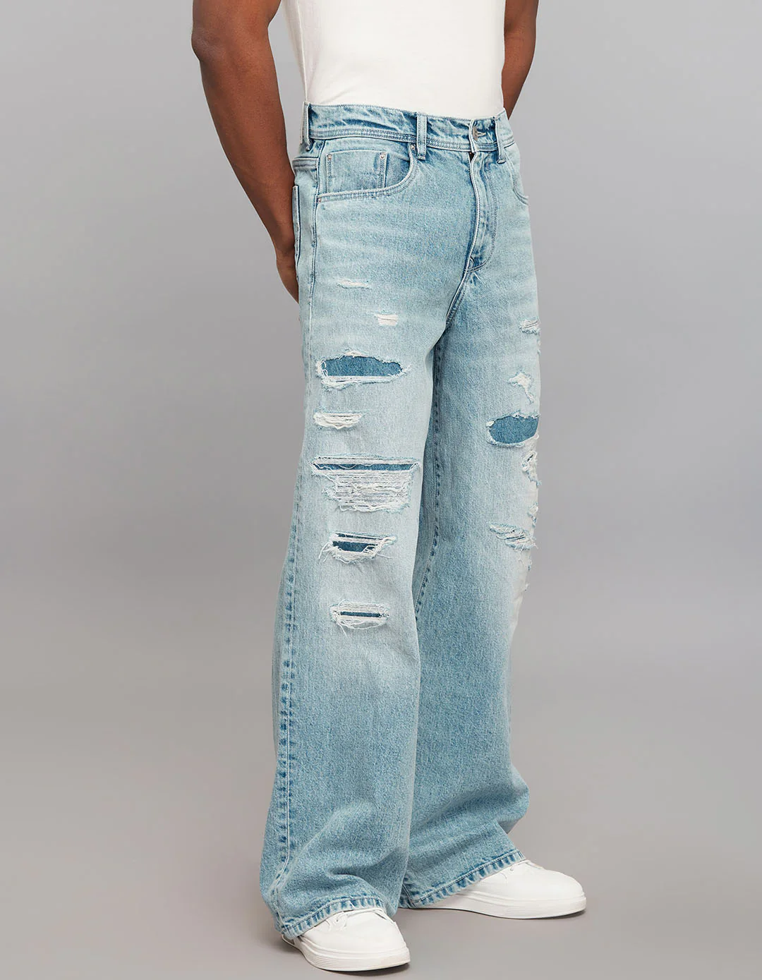 Light Blue Extra Loose Fit Jeans - Image 3