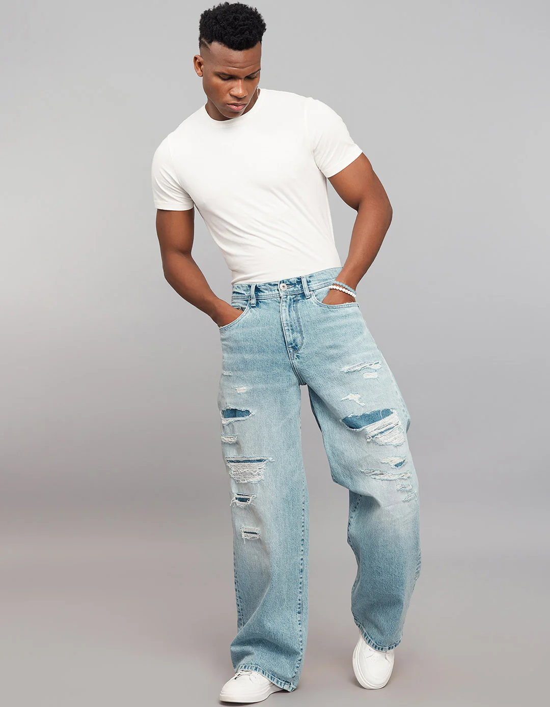Light Blue Extra Loose Fit Jeans - Image 4