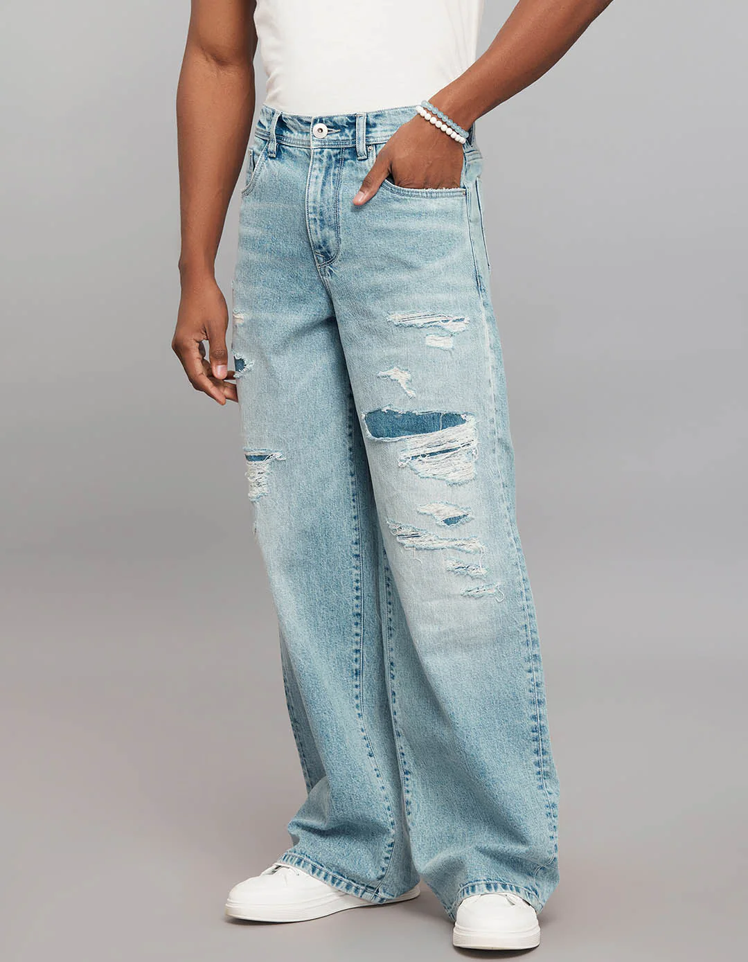 Light Blue Extra Loose Fit Jeans - Image 8