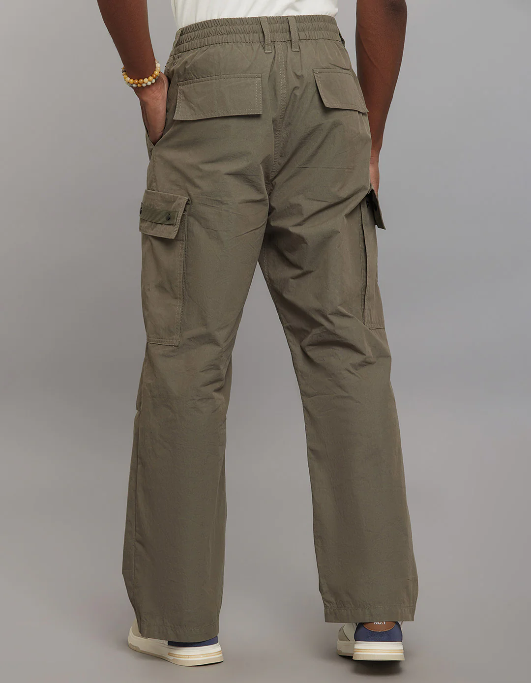 Light Olive Comfort Straight Fit Athliesure Cargo Pants - Image 6