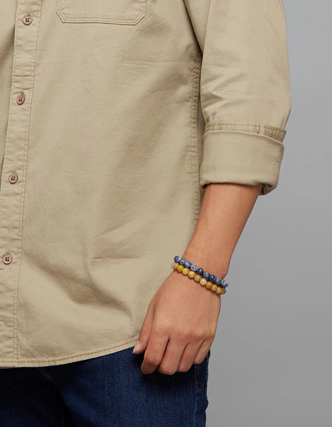 Light Sand Full Sleeves Cargo Shirt - Image 6