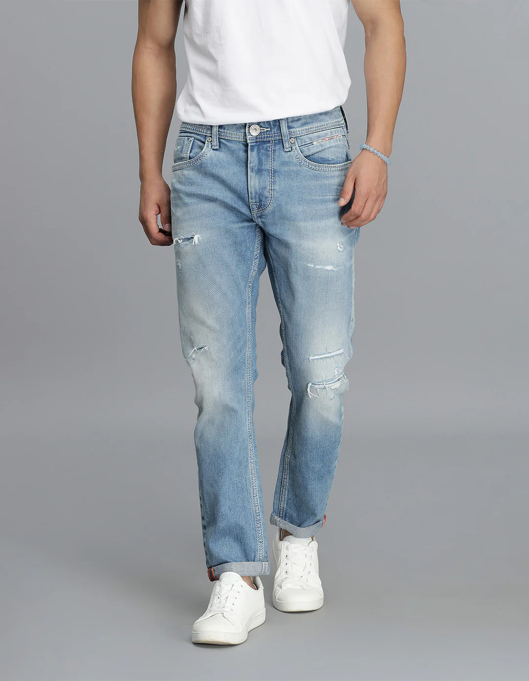 Light Blue Low-Rise Ankle Length Jeans