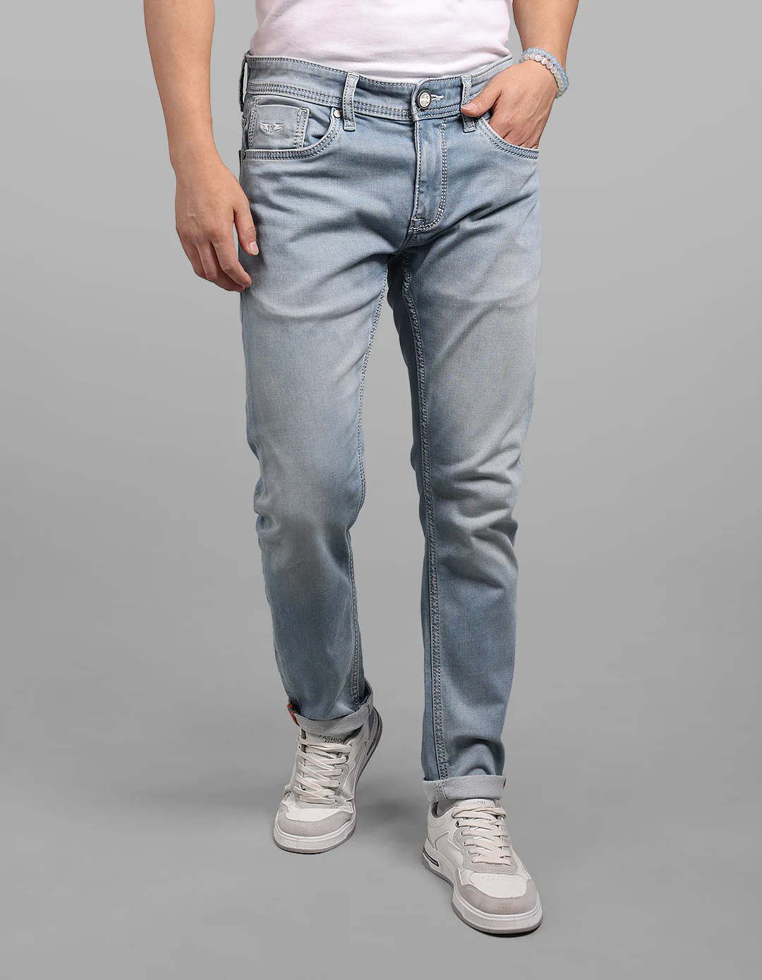 Light Blue Low-Rise Ankle Length Stretch Jeans