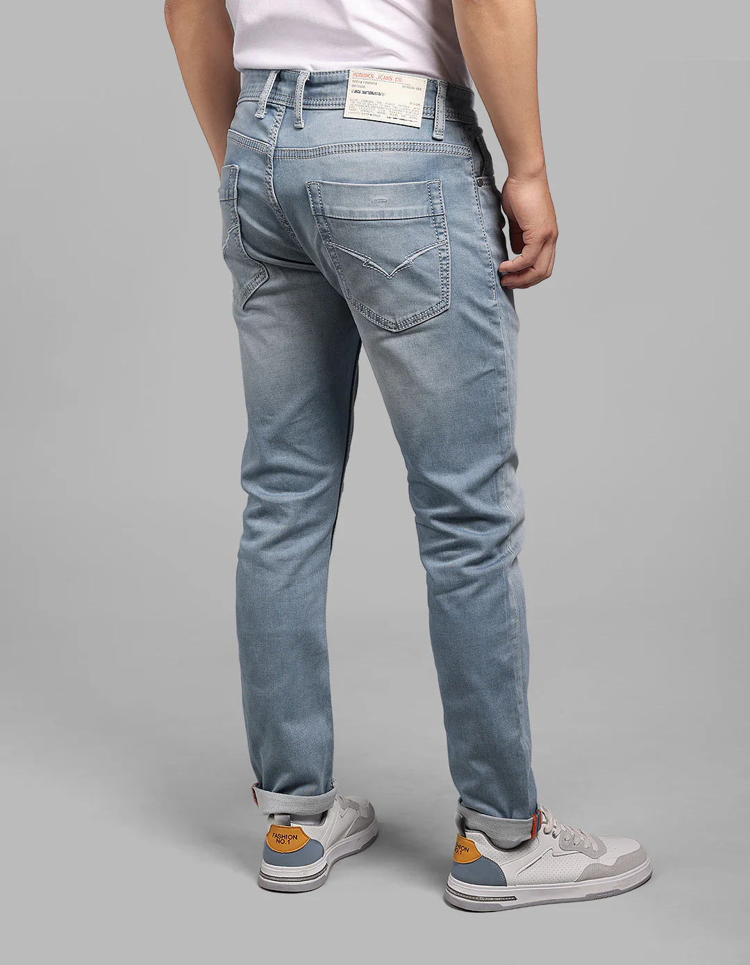Light Blue Low-Rise Ankle Length Stretch Jeans - Image 5