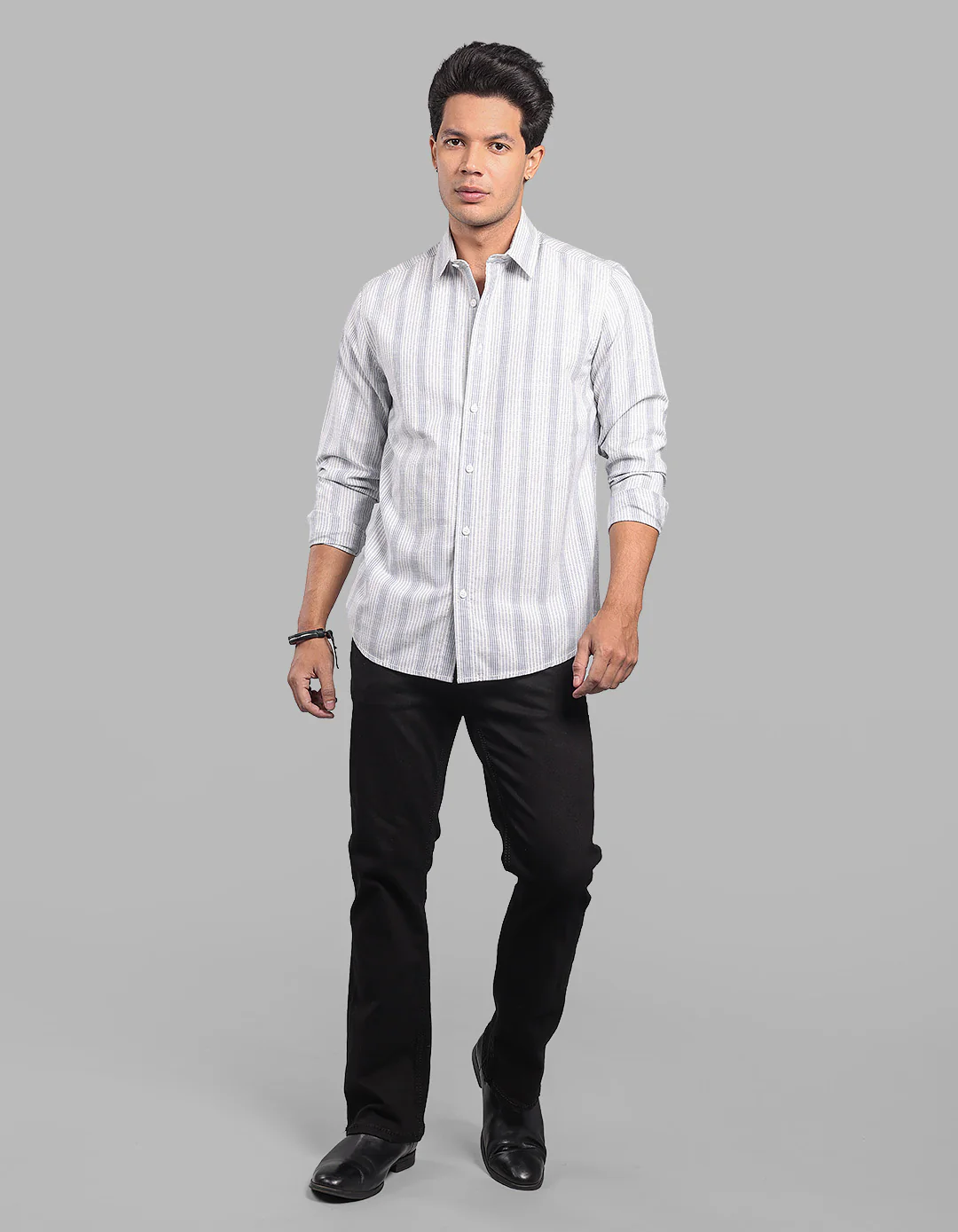 Light Blue Full Sleeve Stripe Shirt - Image 2