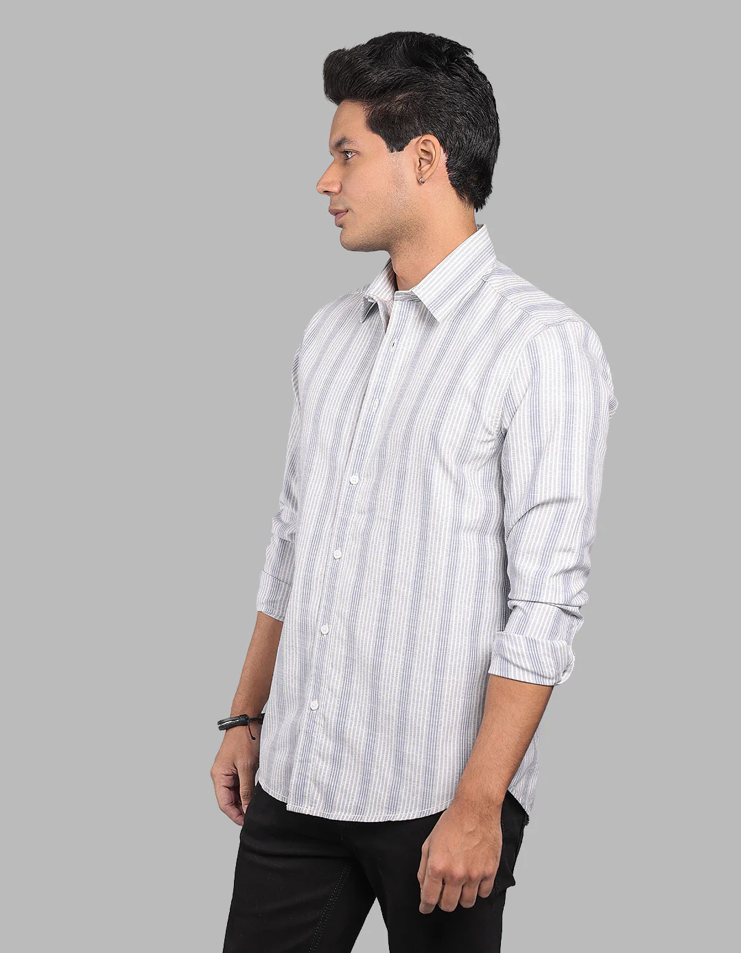 Light Blue Full Sleeve Stripe Shirt - Image 3