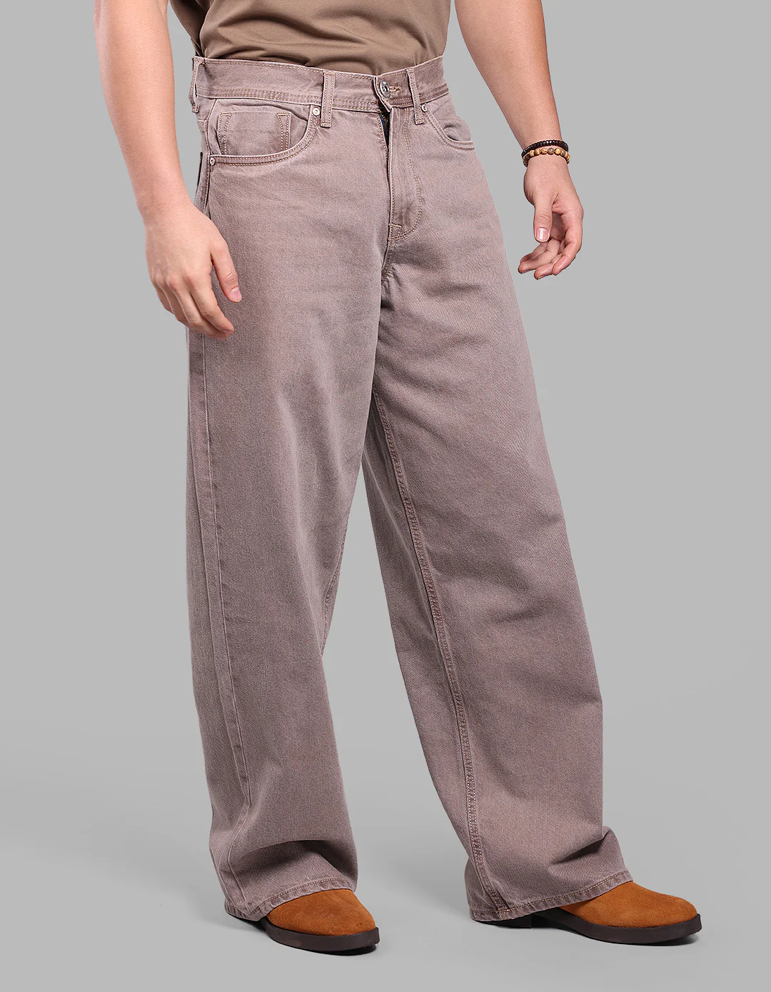 Light Brown Extra Loose Fit Jeans - Image 5