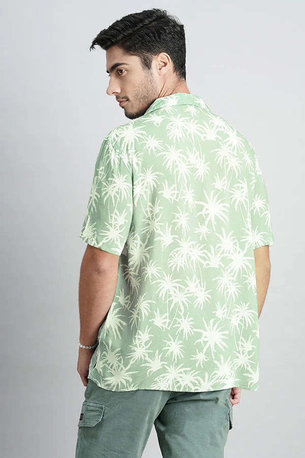 Light Green Half Sleeve Printed Shirt - Image 4