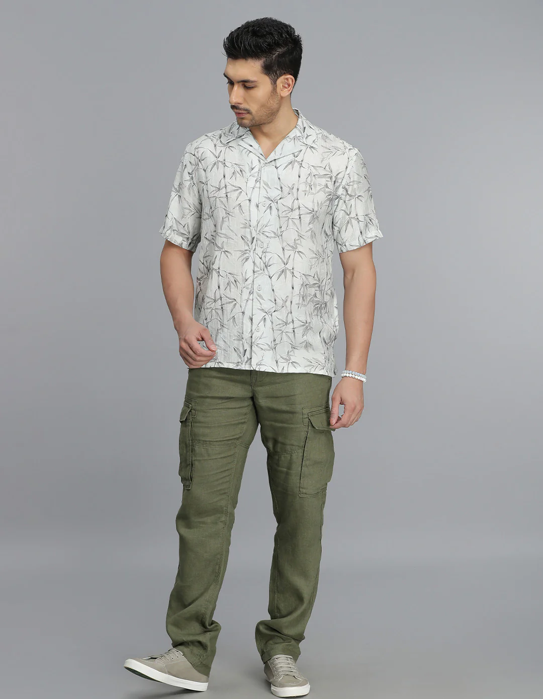 Light Green Half Sleeves Printed Shirt - Image 2