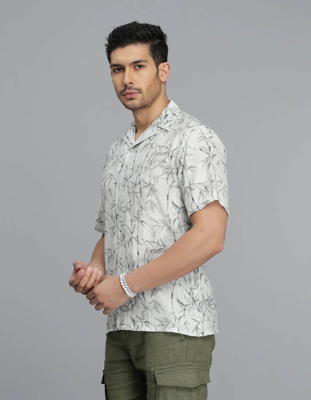 Light Green Half Sleeves Printed Shirt - Image 3