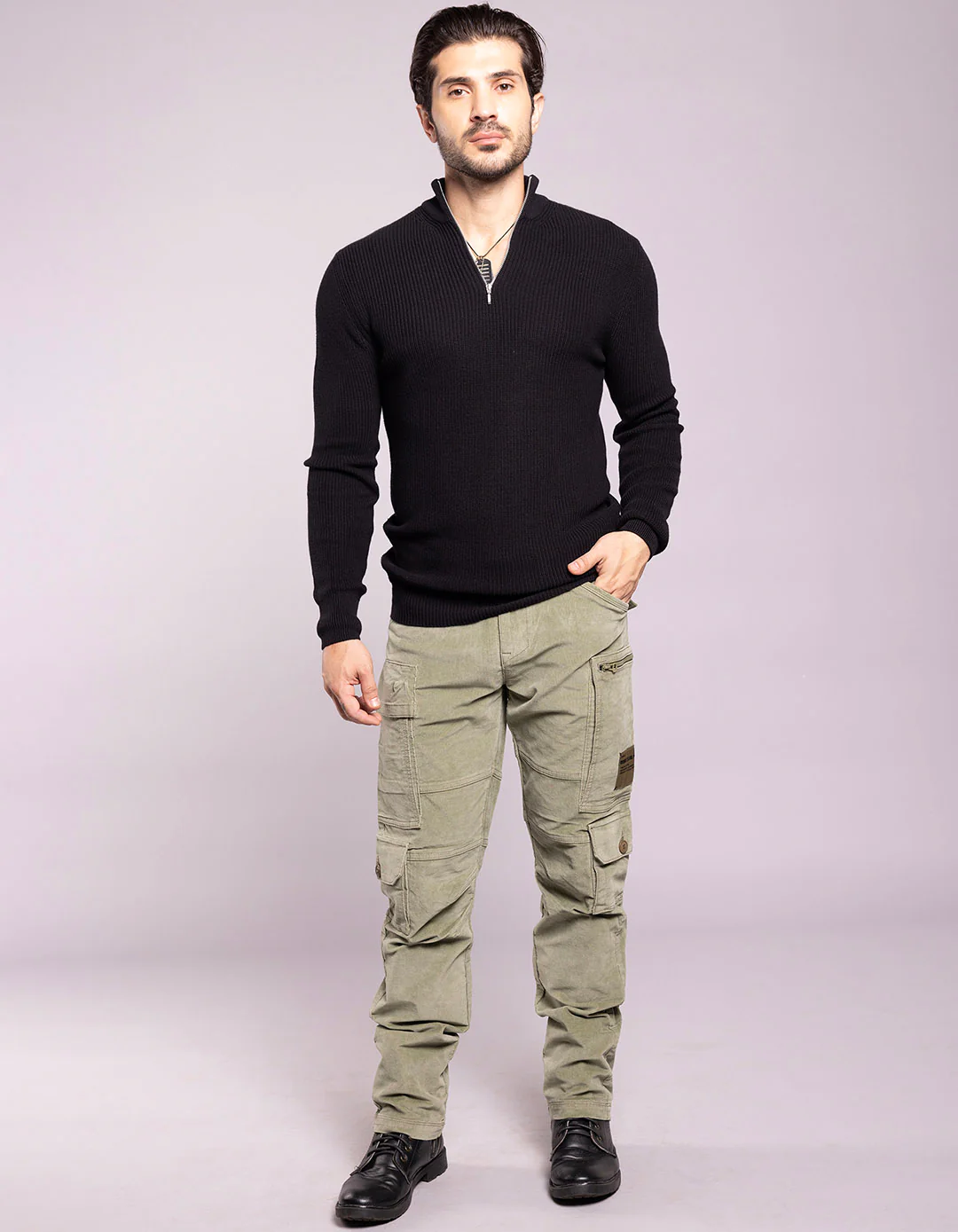 Light Green Regular Fit Cargo Pant - Image 2