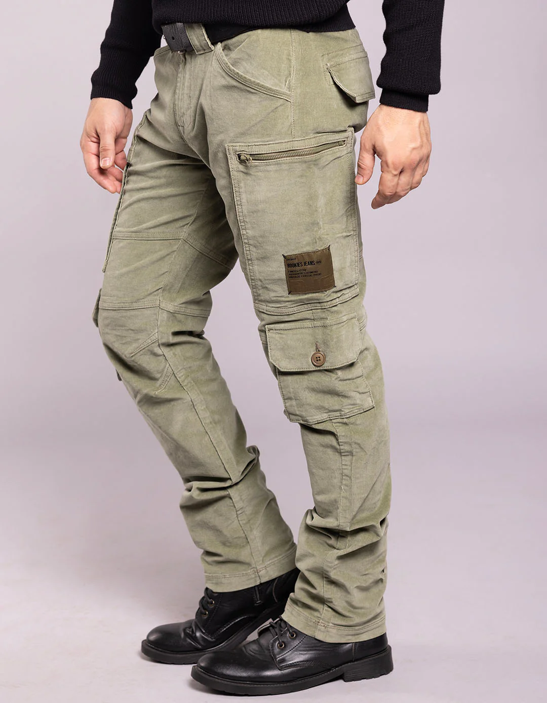 Light Green Regular Fit Cargo Pant - Image 4
