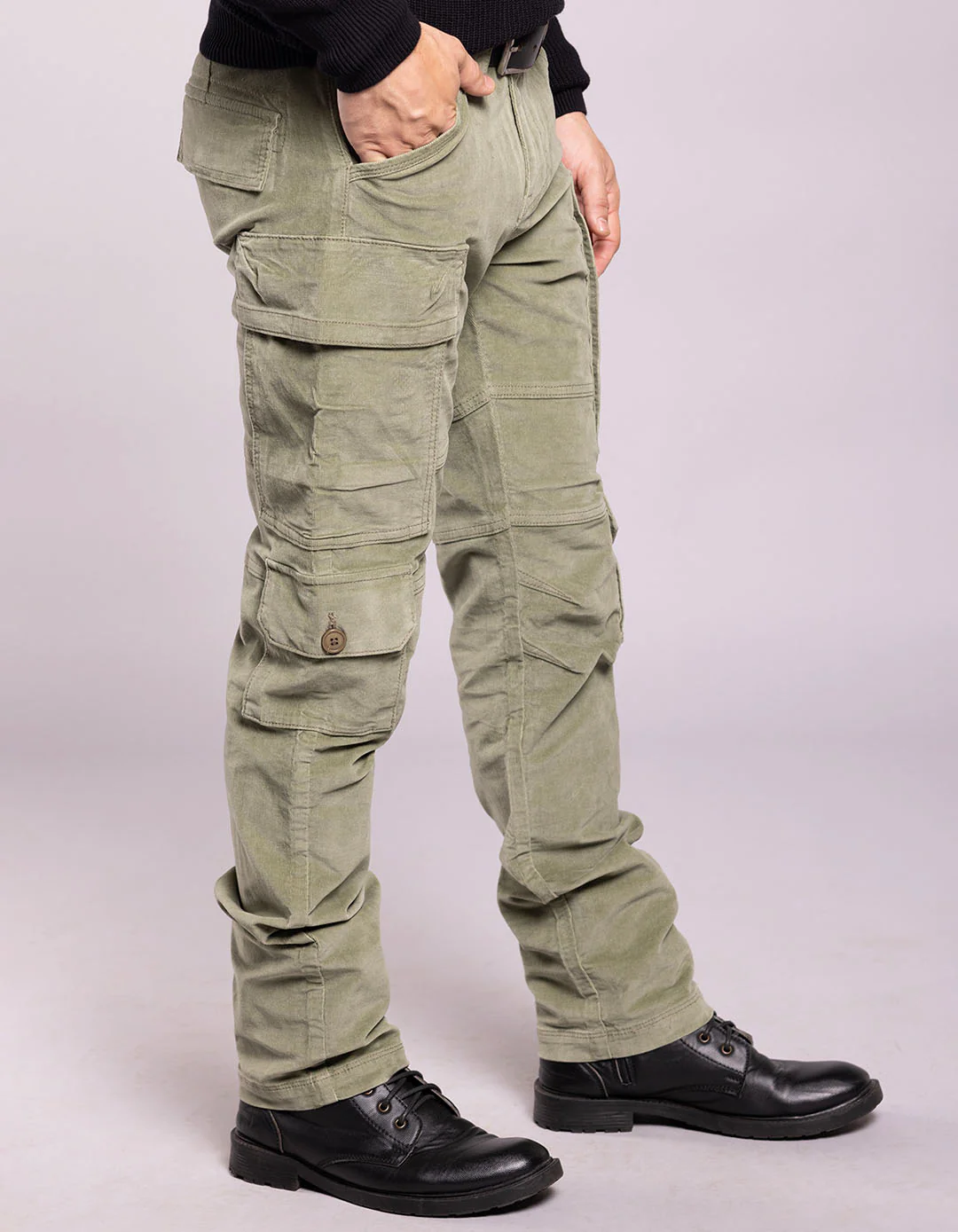 Light Green Regular Fit Cargo Pant - Image 5