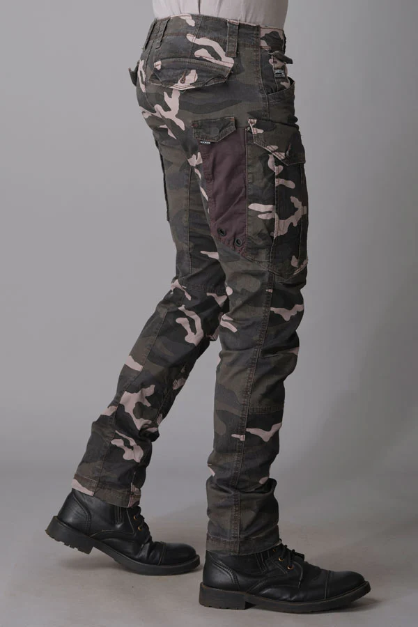 Light Grey Camo Print Regular Fit Cargo Pant - Image 4