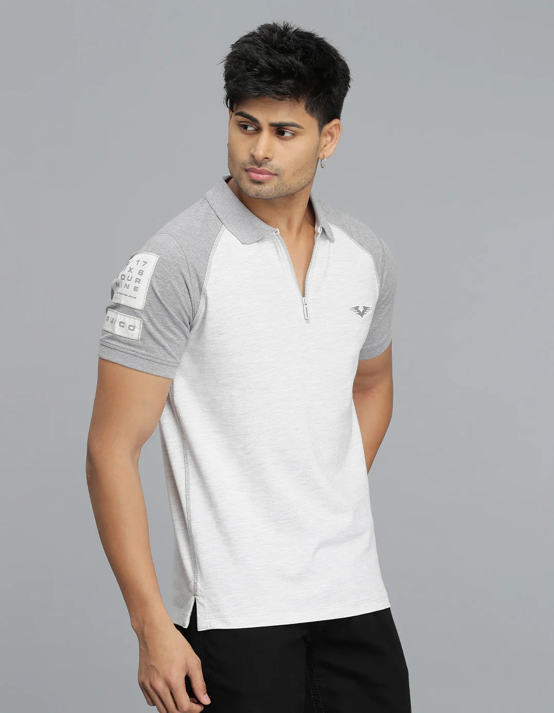 Light Grey Half Sleeves Pique Polo Tee - Image 2