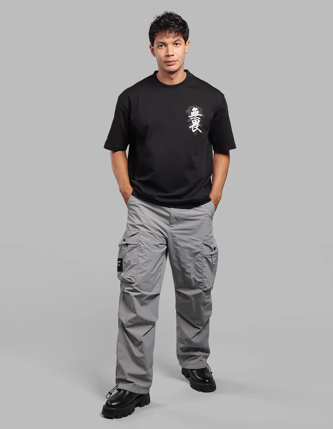 Light Grey Loose Fit Utility Cargo - Image 3