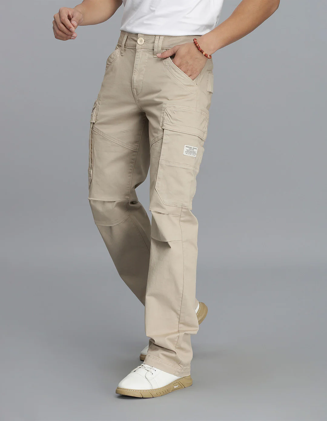 Light Khaki Regular Fit Cargo Pant - Image 3