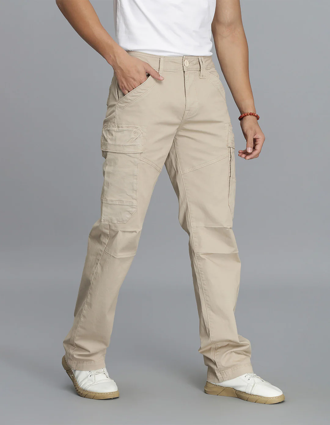 Light Khaki Regular Fit Cargo Pant - Image 4