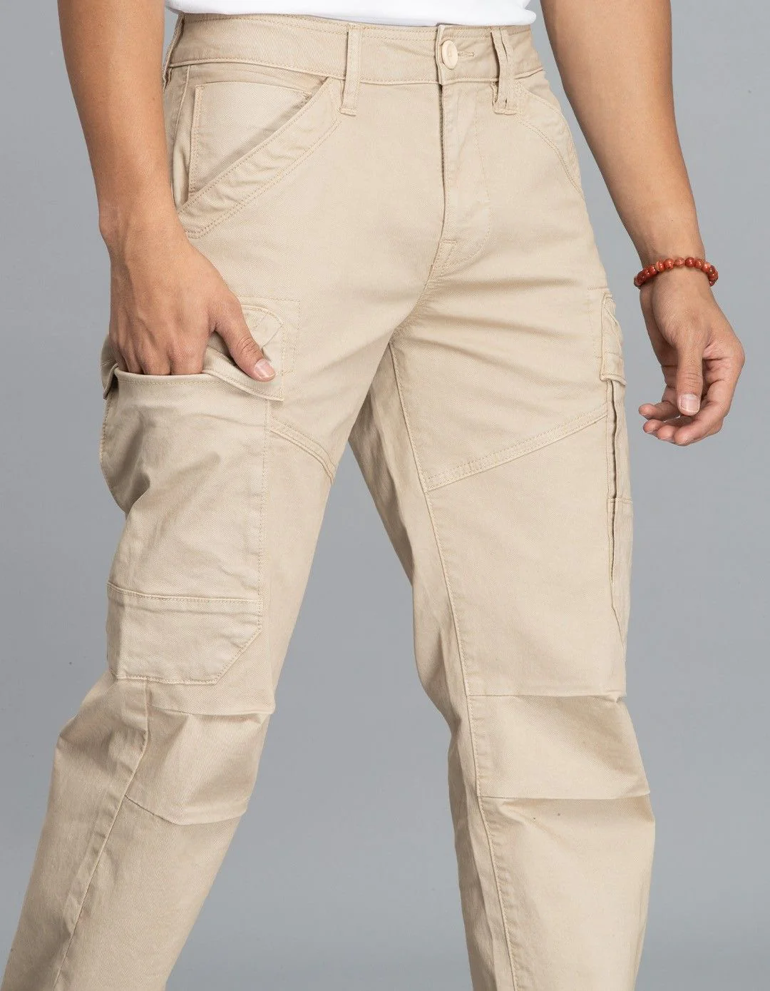 Light Khaki Regular Fit Cargo Pant - Image 6