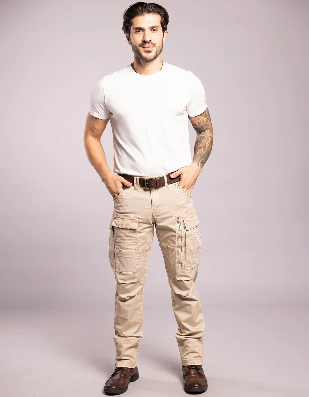 Light Khaki Regular Fit Cargo Pant - Image 2