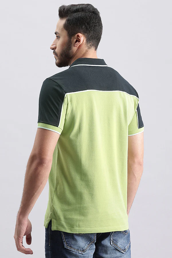 Light Moss Half Sleeve Pique Polo Tee - Image 4
