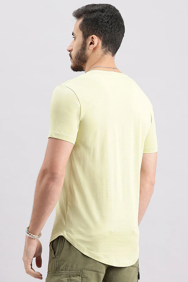 Light Olive Half Sleeve Round Neck Tee - Image 4