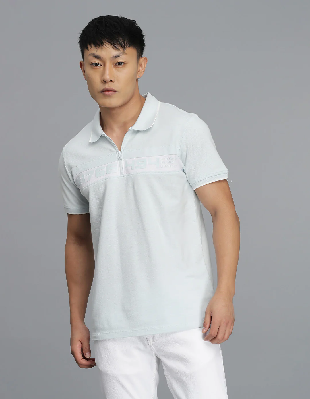 Light Sky Blue Half Sleeves Pique Polo Tee