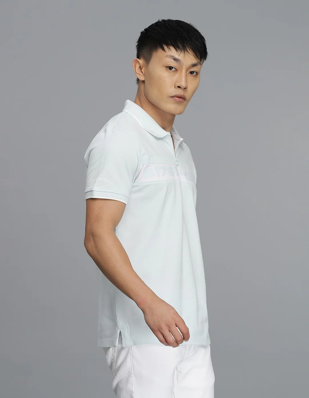 Light Sky Blue Half Sleeves Pique Polo Tee - Image 4