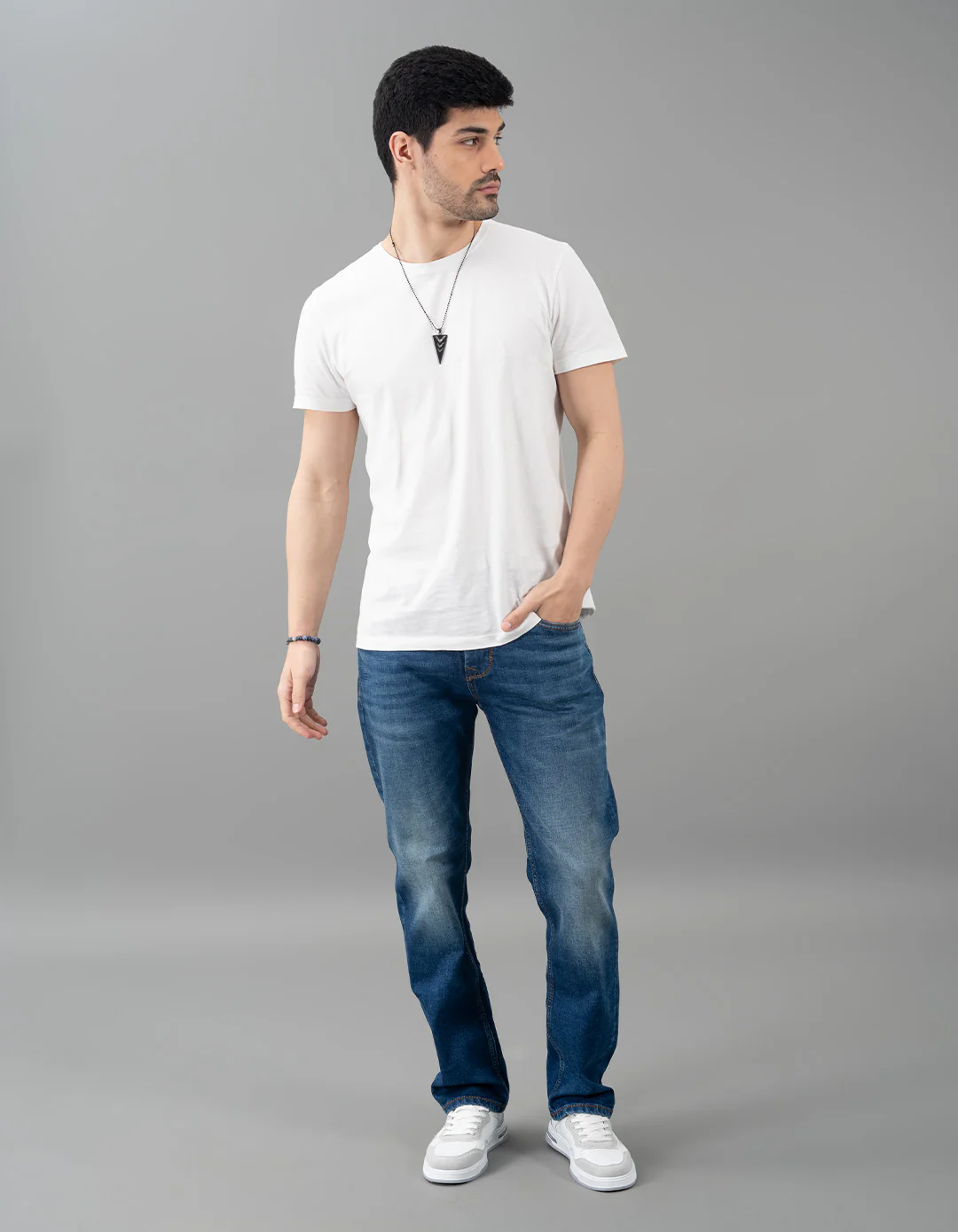 Med Blue Midrise, Comfort And Straight Fit Jeans - Image 2