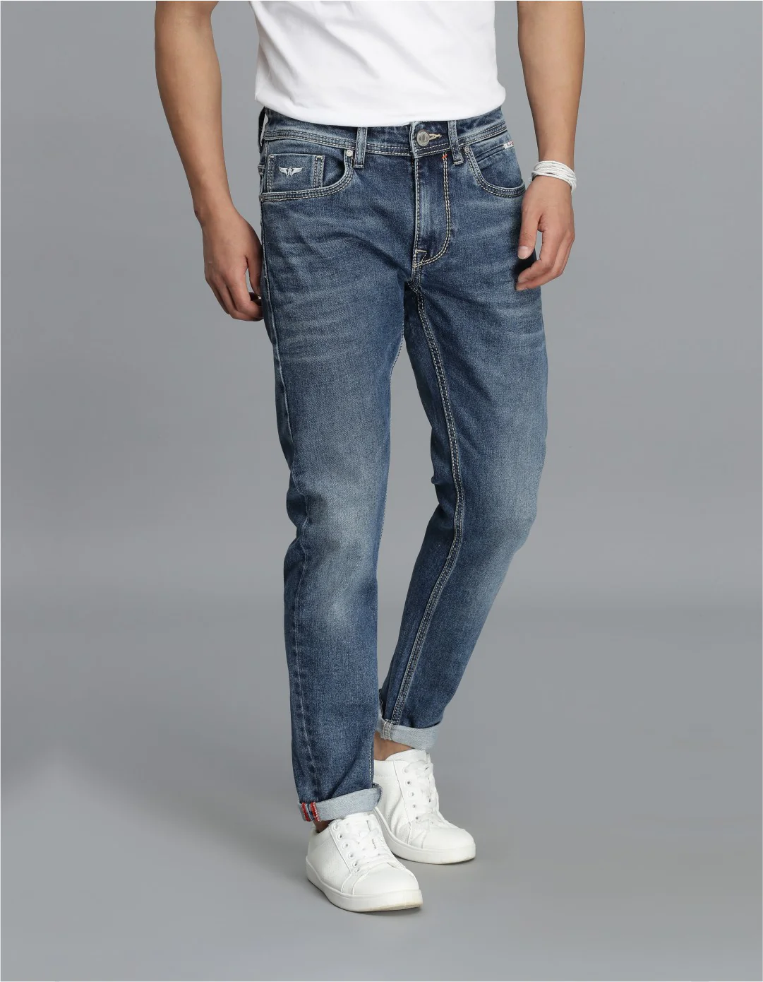 Med Blue Low-Rise Ankle Length jeans - Image 4