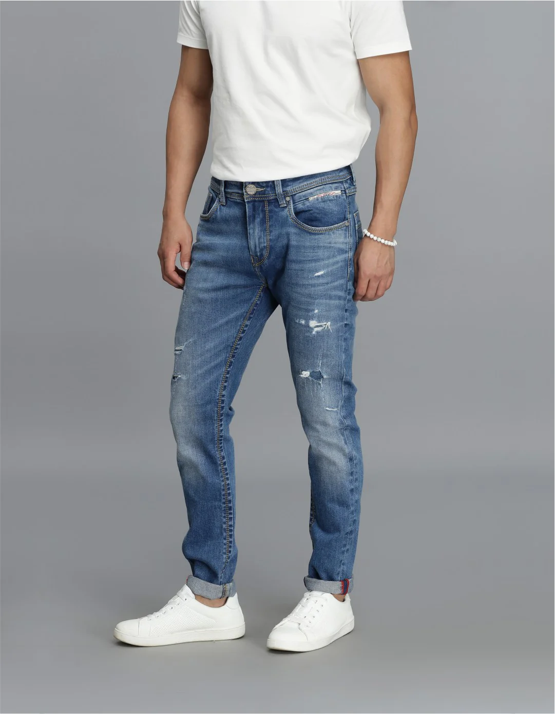 Med Blue Low-Rise Ankle Length jeans - Image 3