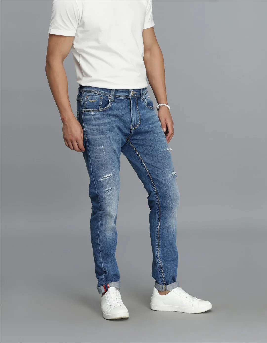 Med Blue Low-Rise Ankle Length jeans - Image 4