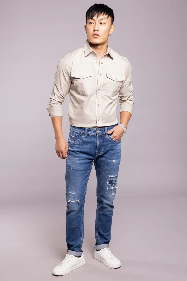 Med Blue Low-Rise Ankle Length Jeans - Image 2