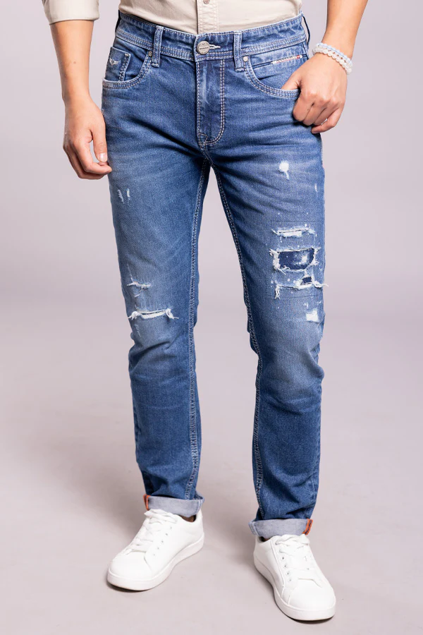 Med Blue Low-Rise Ankle Length Jeans - Image 5